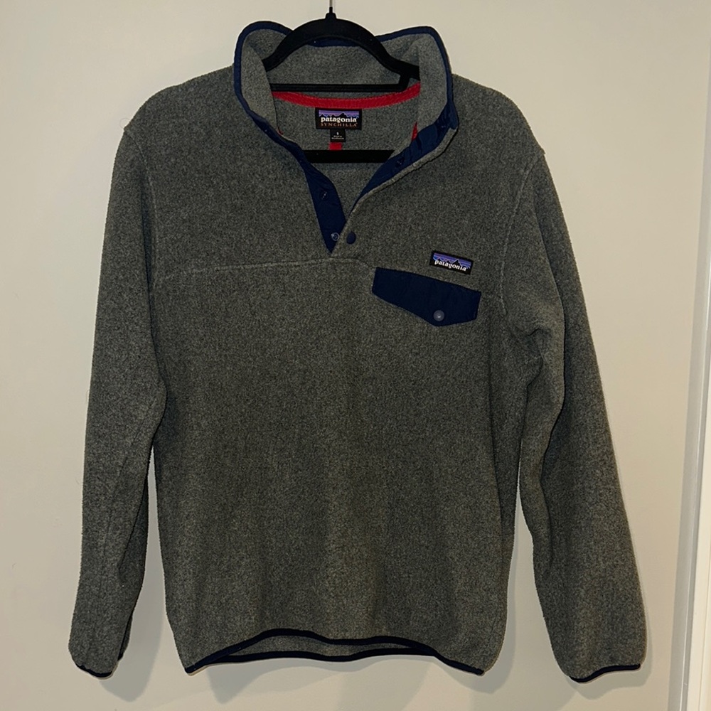 Patagonia Charcoal Fleece with Navy Trim